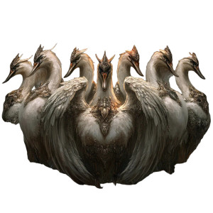 Armored Angelic Swans Vinyl Car Decal Sticker – Waterproof & UV-Resistant 8"