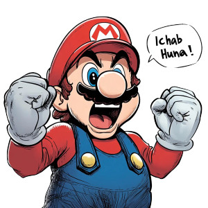 Mario-Like Shouting Vinyl Car Decal Sticker – Waterproof & UV-Resistant 8"