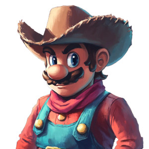 Cowboy Mario Vinyl Car Decal Sticker – Waterproof & UV-Resistant 8"