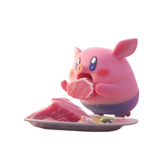 Kirby Eating Pig Vinyl Car Decal Sticker – Waterproof & UV-Resistant 8"