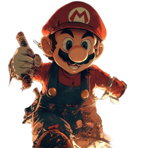 Mario In Demon Slayer Vinyl Car Decal Sticker – Waterproof & UV-Resistant 8"