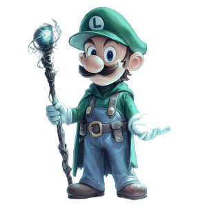 Wizard Luigi Staff Vinyl Car Decal Sticker – Waterproof & UV-Resistant 8"