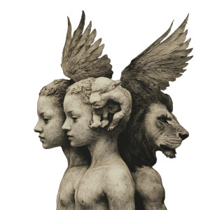 Four-Headed Cherub Vinyl Car Decal Sticker – Waterproof & UV-Resistant 8"