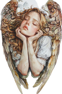 Angel Watercolor Portrait Vinyl Car Decal Sticker – Waterproof & UV-Resistant 8" Angel Watercolor Portrait Vinyl Car Decal Sticker – Waterproof & UV-Resistant 8"