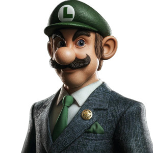 Luigi In Suit Vinyl Car Decal Sticker – Waterproof & UV-Resistant 8"