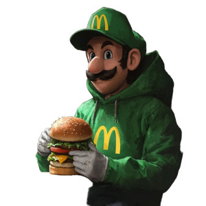 Luigi Eating Burger Vinyl Car Decal Sticker – Waterproof & UV-Resistant 8" Luigi Eating Burger Vinyl Car Decal Sticker – Waterproof & UV-Resistant 8"