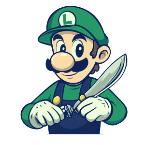 Luigi Knife Design Vinyl Car Decal Sticker – Waterproof & UV-Resistant 8"