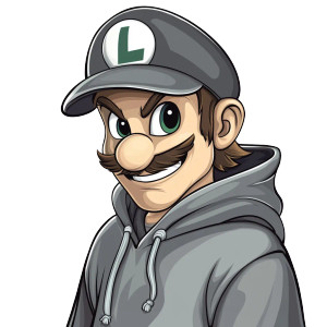 Cartoon Luigi Hoodie V2 Vinyl Car Decal Sticker – Waterproof & UV-Resistant 8"