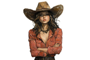 Winged Cowgirl Vinyl Car Decal Sticker – Waterproof & UV-Resistant 8"