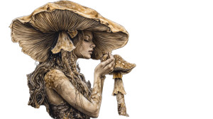 Mushroom Forager Sketch Vinyl Car Decal Sticker – Waterproof & UV-Resistant 8"