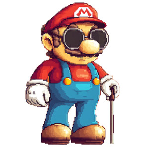 8-Bit Blind Mario Vinyl Car Decal Sticker – Waterproof & UV-Resistant 8"
