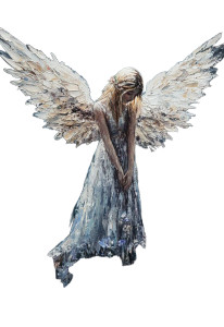 Ethereal Angel Painting Vinyl Car Decal Sticker – Waterproof & UV-Resistant 8"