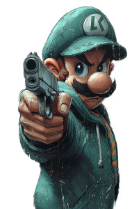 Luigi With Gun V7 Vinyl Car Decal Sticker – Waterproof & UV-Resistant 8"