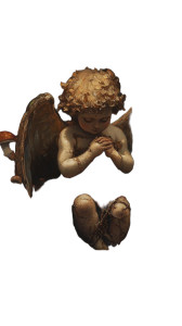 Sad Cherub Entangled Vinyl Car Decal Sticker – Waterproof & UV-Resistant 8"