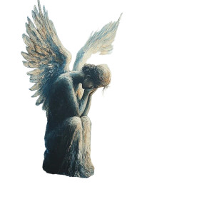 Sorrowful Sky Angel Vinyl Car Decal Sticker – Waterproof & UV-Resistant 8"