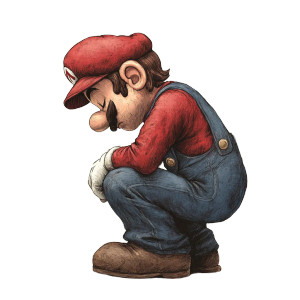 Begging Mario Vinyl Car Decal Sticker – Waterproof & UV-Resistant 8" Begging Mario Vinyl Car Decal Sticker – Waterproof & UV-Resistant 8"