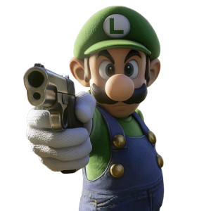 Luigi With Pistol V2 Vinyl Car Decal Sticker – Waterproof & UV-Resistant 8"