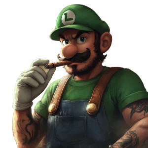 Tattooed Luigi Smoking Vinyl Car Decal Sticker – Waterproof & UV-Resistant 8"