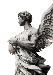 Fallen Angel Mural Vinyl Car Decal Sticker – Waterproof & UV-Resistant 8"