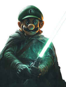 Jedi Luigi Vinyl Car Decal Sticker – Waterproof & UV-Resistant 8"