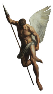 Archangel Michael Attacking Vinyl Car Decal Sticker – Waterproof & UV-Resistant 8"