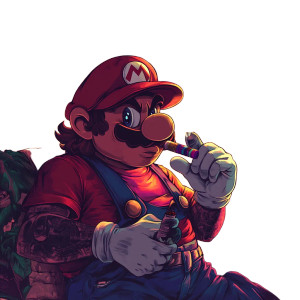 Pixel Super Mario Vinyl Car Decal Sticker – Waterproof & UV-Resistant 8"