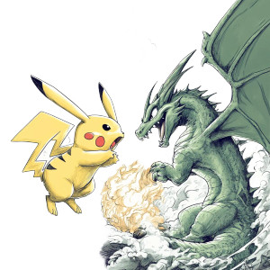 Pikachu Vs Dragon V2 Vinyl Car Decal Sticker – Waterproof & UV-Resistant 8"