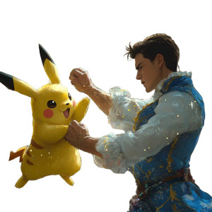 Prince Vs Pikachu Vinyl Car Decal Sticker – Waterproof & UV-Resistant 8"