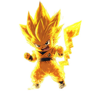 Super Saiyan Pikachu V2 Vinyl Car Decal Sticker – Waterproof & UV-Resistant 8"