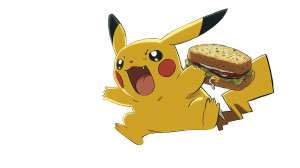 Pikachu Battle Snack Vinyl Car Decal Sticker – Waterproof & UV-Resistant 8"