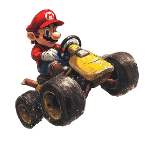 Yellow Mario Kart Vinyl Car Decal Sticker – Waterproof & UV-Resistant 8"