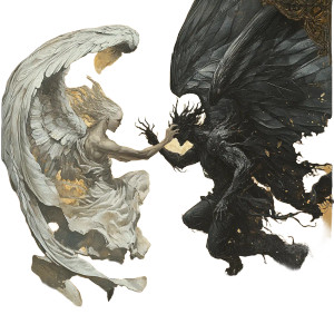 Angel Vs Demon V4 Vinyl Car Decal Sticker – Waterproof & UV-Resistant 8" Angel Vs Demon V4 Vinyl Car Decal Sticker – Waterproof & UV-Resistant 8"