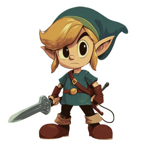 Retro Cartoon Link Vinyl Car Decal Sticker – Waterproof & UV-Resistant 8"