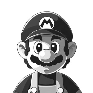 Flat Mario Illustration Vinyl Car Decal Sticker – Waterproof & UV-Resistant 8"
