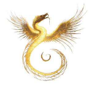 Golden Winged Serpent Vinyl Car Decal Sticker – Waterproof & UV-Resistant 8" Golden Winged Serpent Vinyl Car Decal Sticker – Waterproof & UV-Resistant 8"