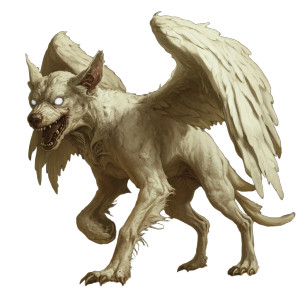 Winged Blind Dog Vinyl Car Decal Sticker – Waterproof & UV-Resistant 8"