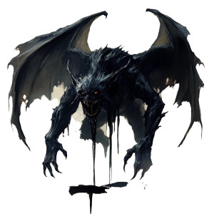 Black Winged Imp Vinyl Car Decal Sticker – Waterproof & UV-Resistant 8"