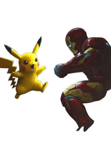Pikachu Vs Iron Man Vinyl Car Decal Sticker – Waterproof & UV-Resistant 8"