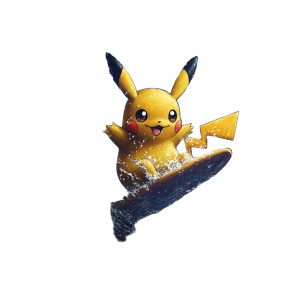 Pikachu Surfing Wave Vinyl Car Decal Sticker – Waterproof & UV-Resistant 8"