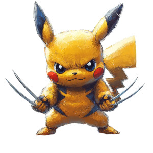 Pikachu Wolverine Vinyl Car Decal Sticker – Waterproof & UV-Resistant 8"