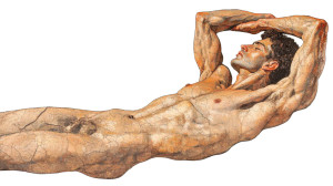 Muscular Man Schiele Vinyl Car Decal Sticker – Waterproof & UV-Resistant 8"
