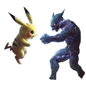 Pikachu Vs Mewtwo Vinyl Car Decal Sticker – Waterproof & UV-Resistant 8"