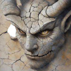 Earthen Elemental Demon Vinyl Car Decal Sticker – Waterproof & UV-Resistant 8"