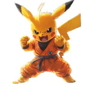 Super Saiyan Pikachu Vinyl Car Decal Sticker – Waterproof & UV-Resistant 8"