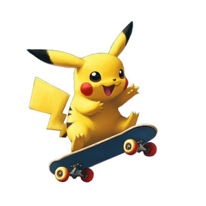 Skater Pikachu Vinyl Car Decal Sticker – Waterproof & UV-Resistant 8"