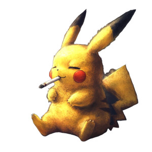 Pikachu Smoking Vinyl Car Decal Sticker – Waterproof & UV-Resistant 8"