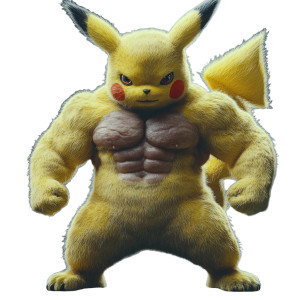 Muscular Pikachu Vinyl Car Decal Sticker – Waterproof & UV-Resistant 8" Muscular Pikachu Vinyl Car Decal Sticker – Waterproof & UV-Resistant 8"