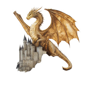 Golden Dragon Quilt Vinyl Car Decal Sticker – Waterproof & UV-Resistant 8"