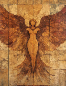 Sand Painting Angel Vinyl Car Decal Sticker – Waterproof & UV-Resistant 8"