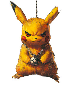 Fierce Pikachu Vinyl Car Decal Sticker – Waterproof & UV-Resistant 8"